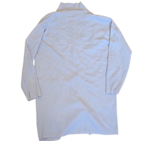 J.‎ Crew Oversized Long Cardigan Light Gray Merino Wool Blend Old Money Medium - Picture 5 of 5